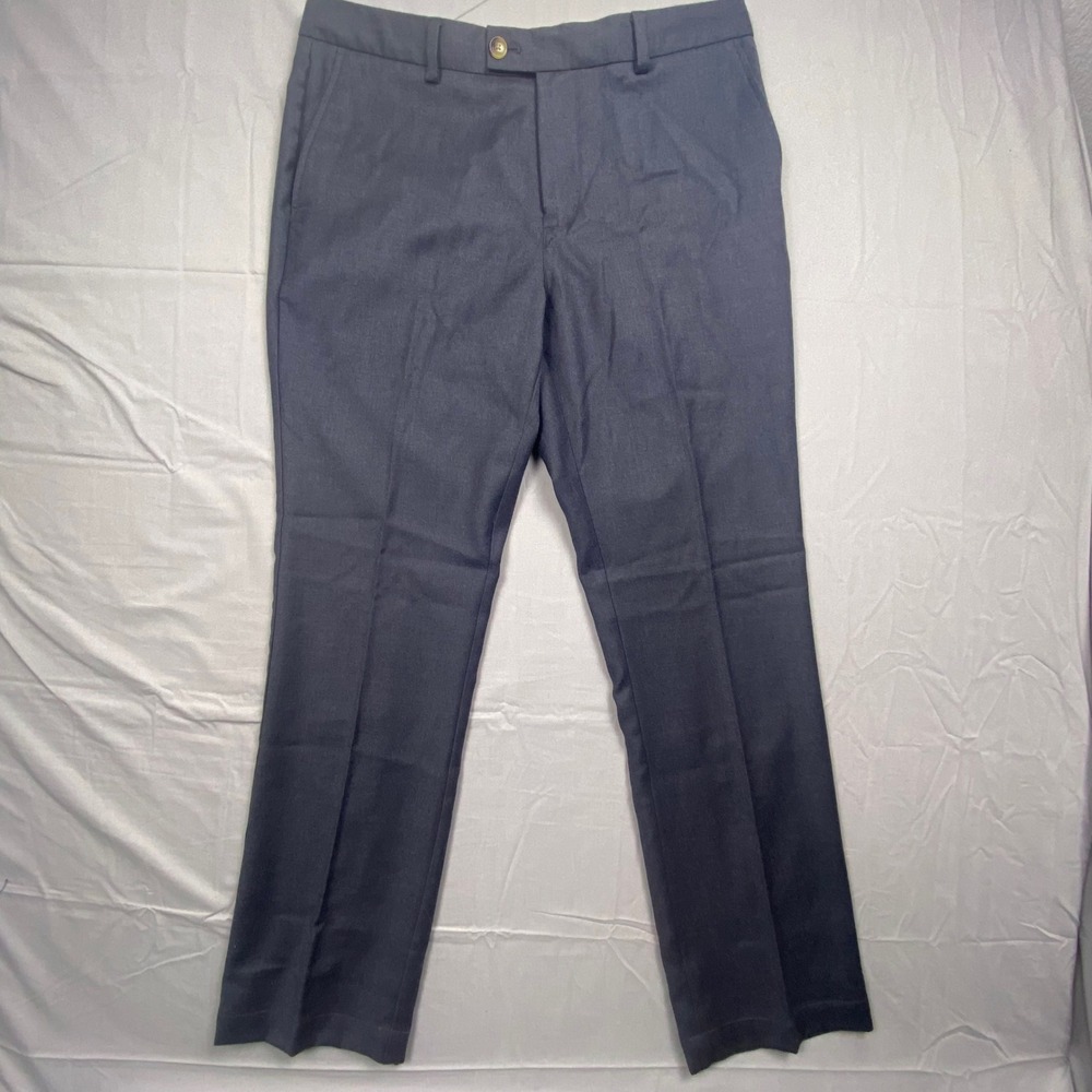 Vineyard Vines Burgee Wool Dress Pants Mens 35x32 Charcoal Gray Flat Front Slack